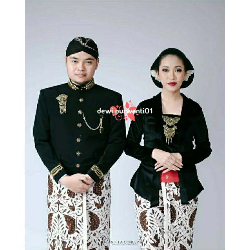 Set Baju Prewedding /Couplean adat jawa motif jarik Sidoasih kecil