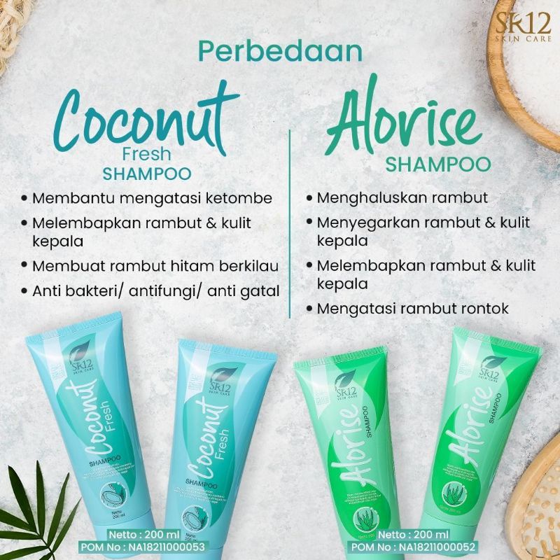 SHAMPOO COCONUT SR12/SHAMPOO ALORISE SR12/KETOMBE/RONTOK/GATAL