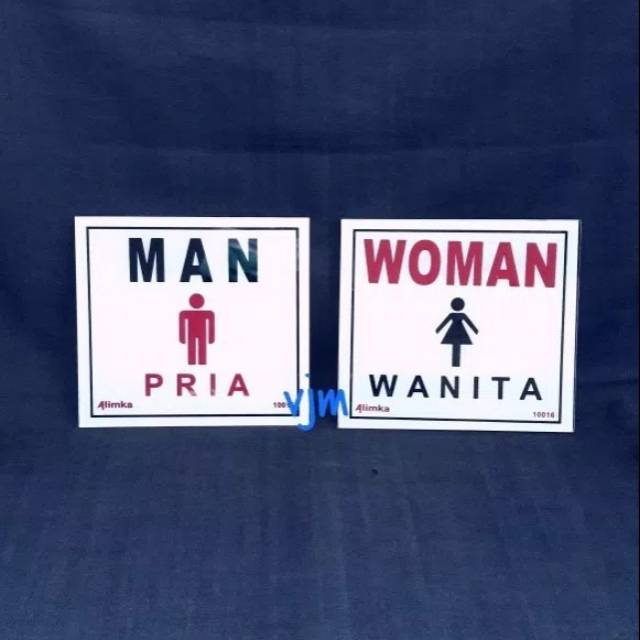 

Sign label acrylic tulisan pria wanita ( man atau woman)