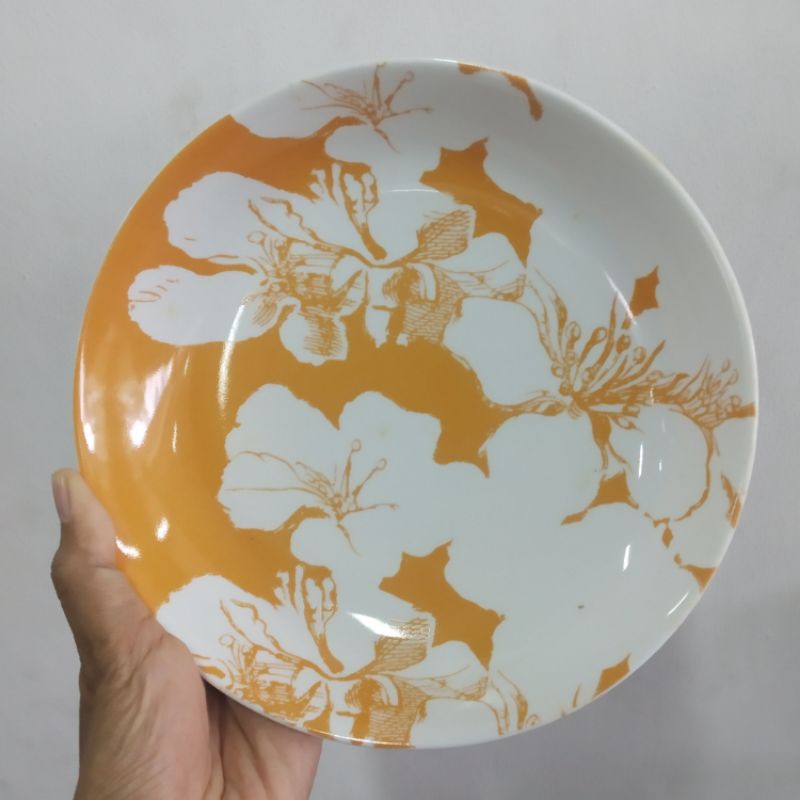 ORENS SOUP PLATE PIRING KERAMIK SANGO PIRING CEKUNG HIAS CANTIK PIRING MAKAN DEKOR DAPUR CANTIK