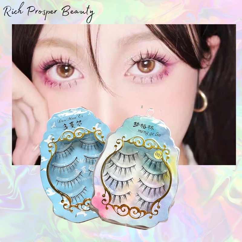 FAIRY LASHES DOUYIN MAKEUP - Eye makeup accessories 4 pairs set Cos cross false eyelashes Lash Extension 3D bunch Japanese Fairy Little Devil Cosplay 4 Pairs