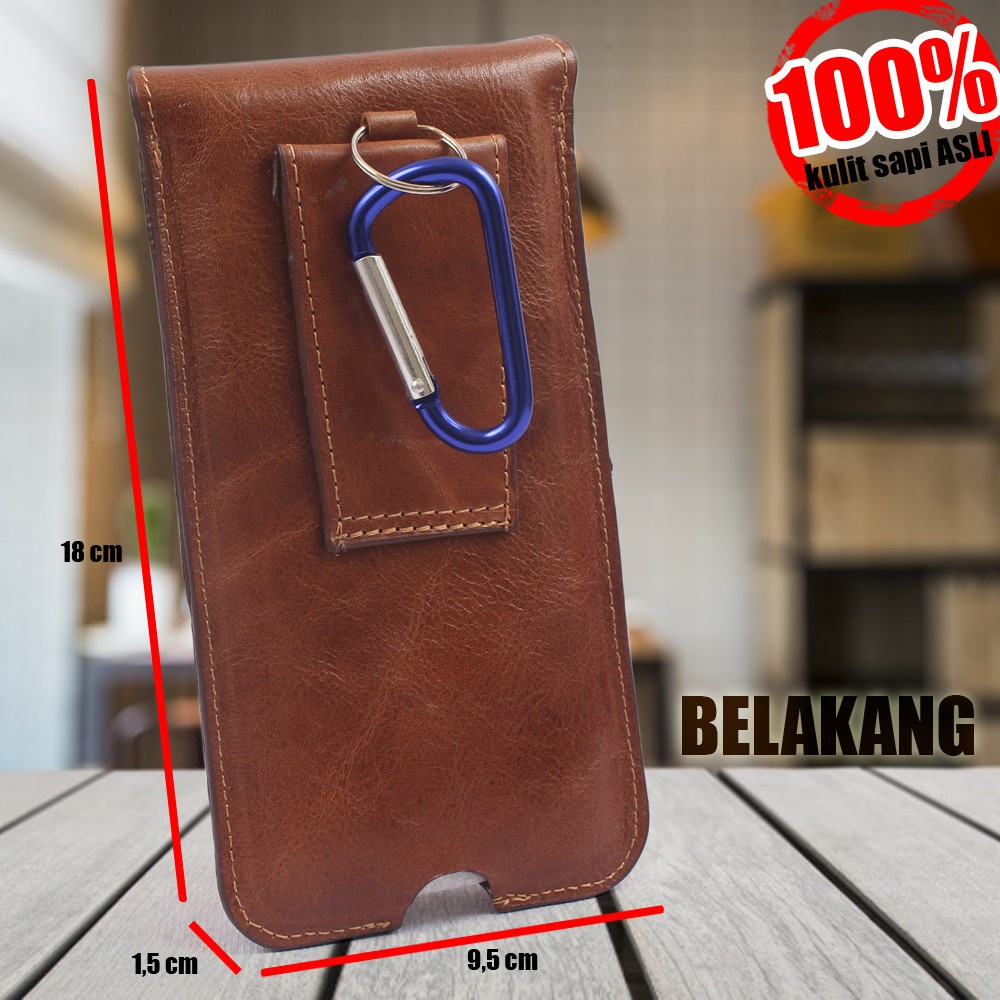 Tas Pinggang Handphone Bahan Kulit Sapi Asli Kode : PD03