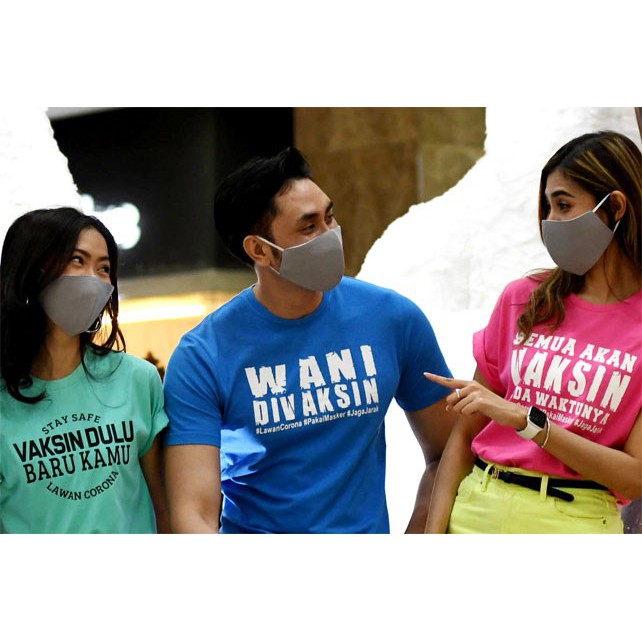 KAOS VAKSIN BAJU TSHIRT DISTRO SIAP DIVAKSIN FASHION - kaos SEMUA AKAN VAKSIN PADA WAKTUNYA