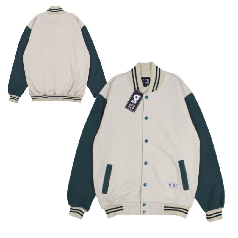 Varsity Jacket Baseball Leather Pria / Jaket Baseball Baic Pria Original / Jaket Varsity Kulit Pria.
