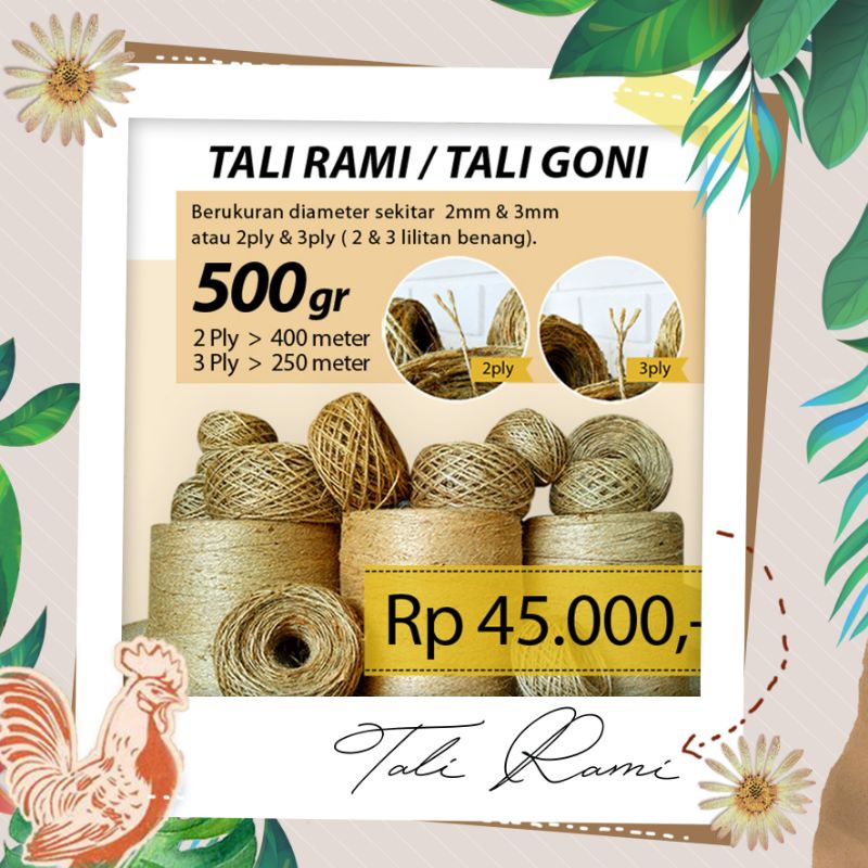 Tali Rami Goni 2ply 400m / 3ply 250m berat 500gr