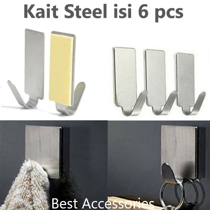 6pcs Hook Kait STAINLESS STEEL Kait Serbaguna 712