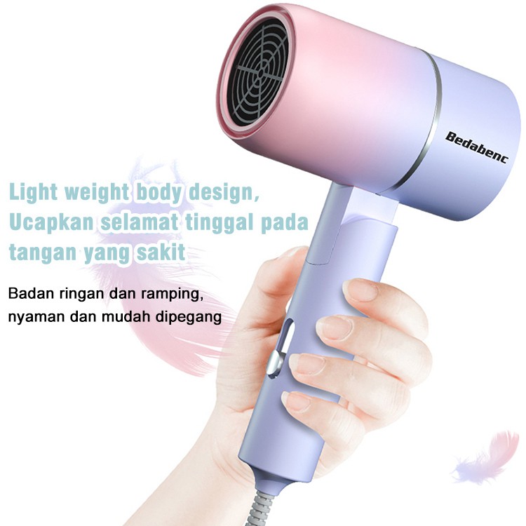 Hair Dryer Negative Lon Portable Pengering Rambut Hair Protection Quick Drying Hairdryer Low Noise