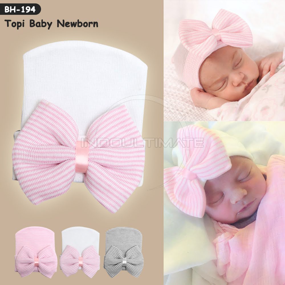 1Pc Topi Kupluk Rajut Bayi Perempuan Newborn BH-194 Topi Rajut Pita Bayi Cewek Perempuan Topi Kupluk Bayi Lucu Perlengkapan Bayi Topi Anak Topi Rajut Anak Perlengkapan Anak Penutup Kepala