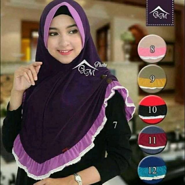 hijab rempel 2 warna
