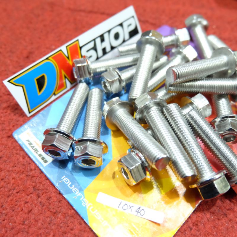 Probolt stainless 2 kunci M10x40 drat 14 panjang 40mm