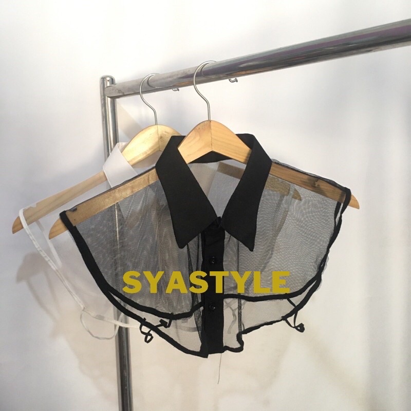 FAKECOLLAR PRIA/WANITA, KERAH PALSU transparan Tulle