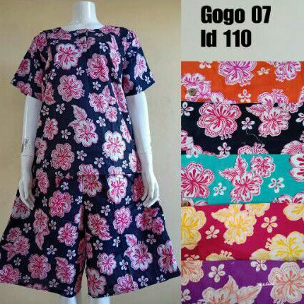 Babydoll Batik Cantik Warna Cerah Set Gogo Busui Friendly Jumbo Ld110cm Baju Hamil Tidur Nyaman