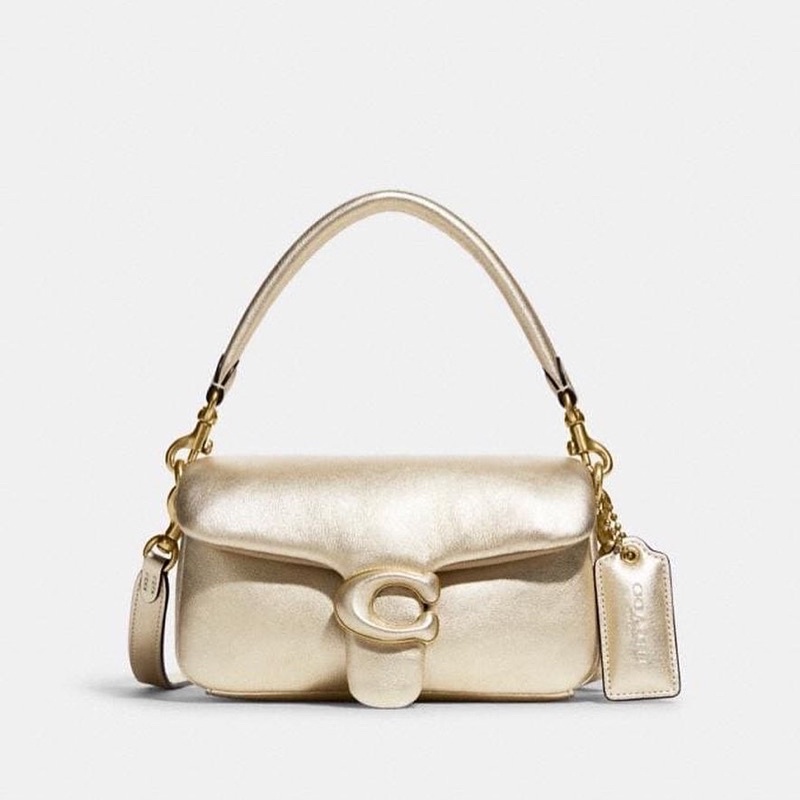 Coach Pillow Tabby Shoulder Bag 18 Mettalic Soft Gold