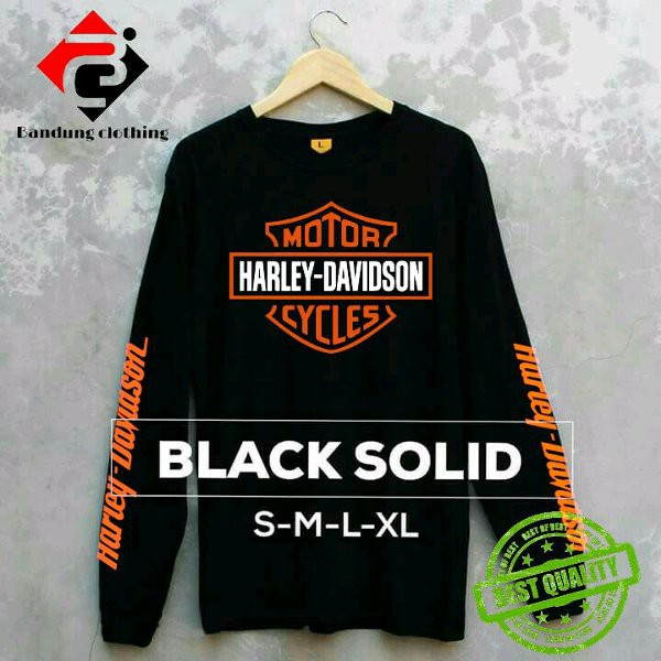 Baju Kaos Tshirt Lengan Panjang Harley Davidson Simple Elegant Keren Bandung Clothing Shopee Indonesia