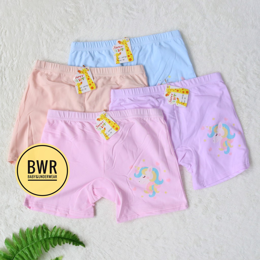 [ 6pc ] CD Boxer Sorex HP 787 -1 / Celana Dalam Boxer Anak Perempuan Motif Random | Bwr