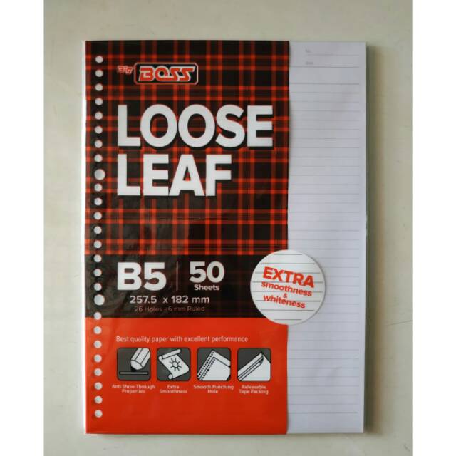 

Loose leaf ukuran B5 50 sheet...