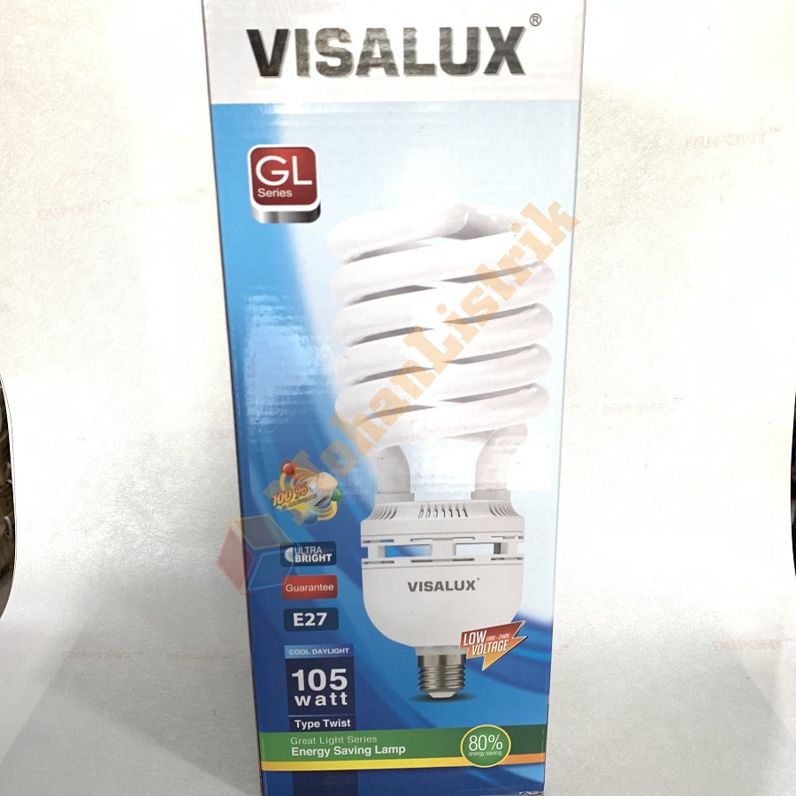 Bola Lampu Spiral Visalux 105W GL Twist Series Lampu Hemat Energi Jumbo