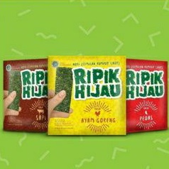 

Cemilan Ripik Hijau rumput laut isi @3gr