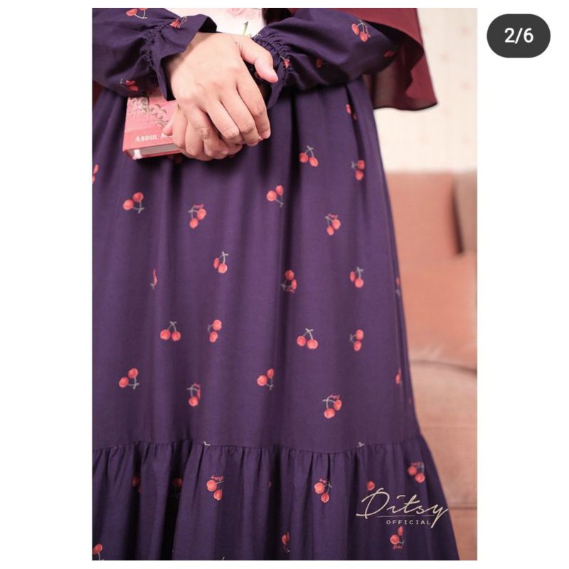 Ditsy Viscose Cherry Ink Purple size M Nightgown