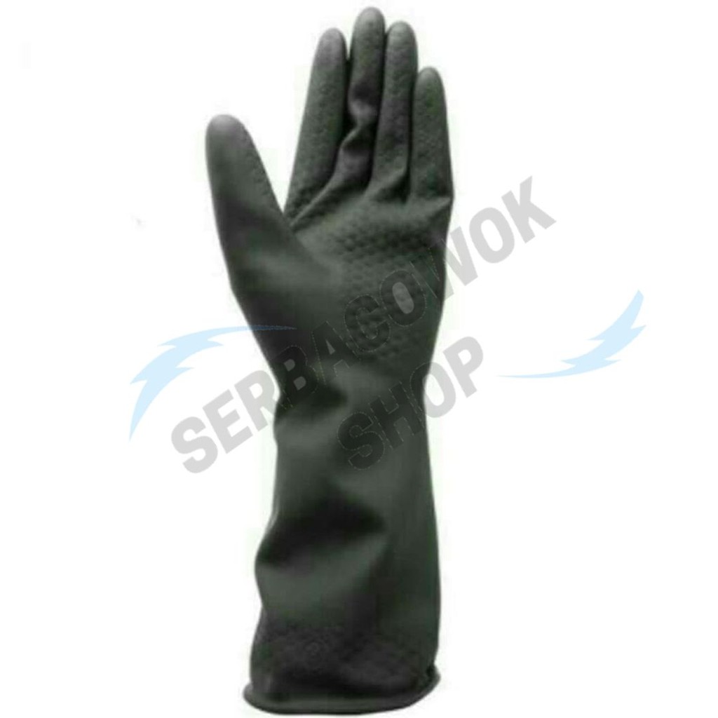 Kenmaster Sarung Tangan Karet Hitam - Latex Hand Gloves All Size Termurah Berkualitas