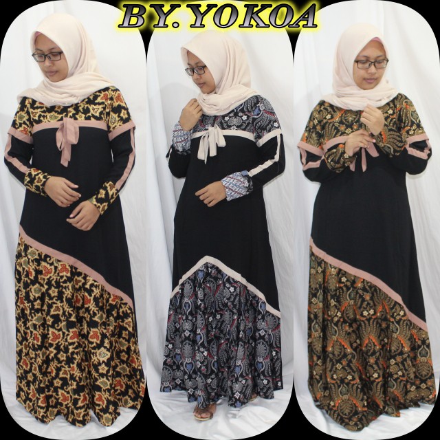 GAMIS/GAMIS BATIK KOMBINASI TERBARU 2020/GAMIS TRS_TERBARU