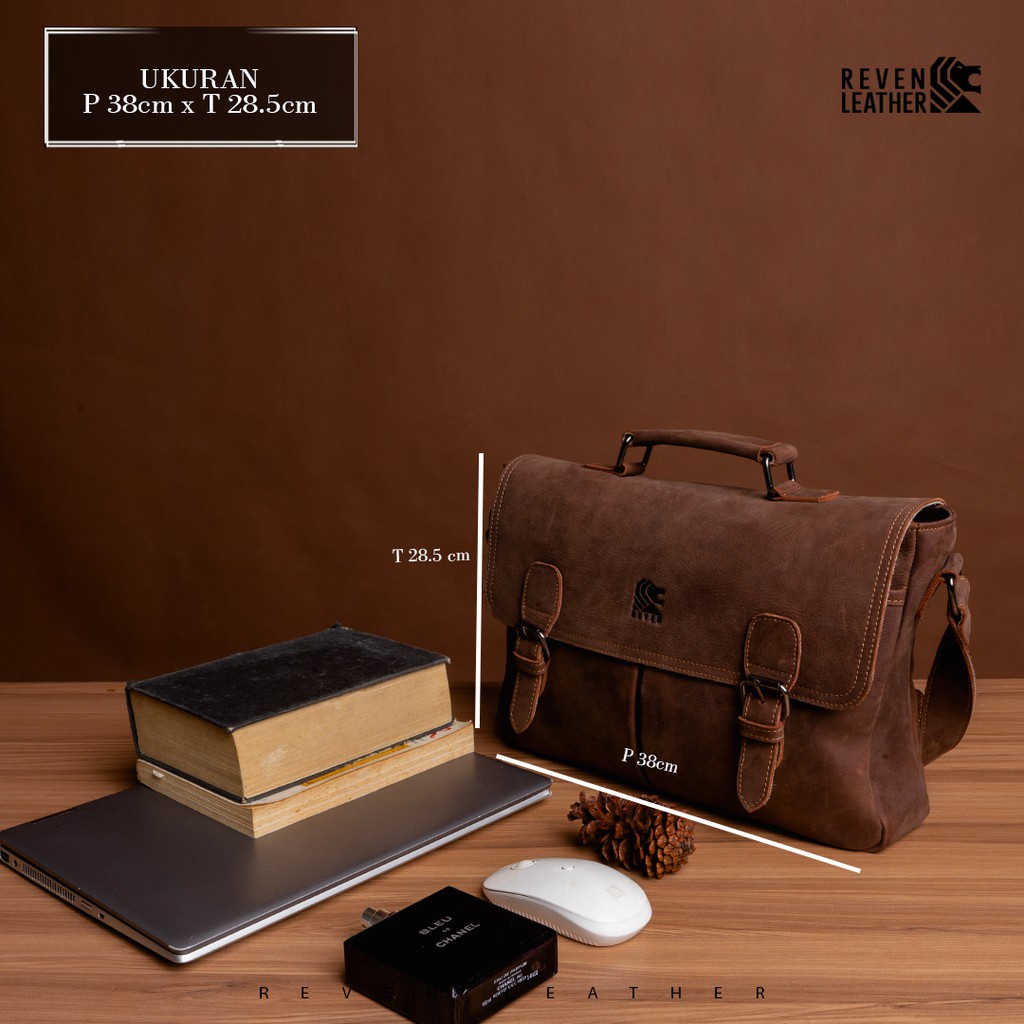 Tas Laptop Kulit Pria / Tas Kerja Pria / Tas Kantor Kulit Asli - Laptop Bag Kualitas Premium Branded