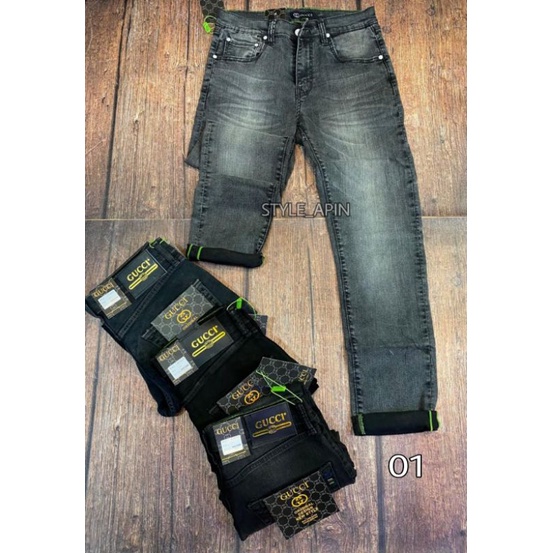 CELANA PANJANG JEANS PRIA / CELANA JEANS SLIMFIT / BISA COD / CELANA GUCCI PRIA