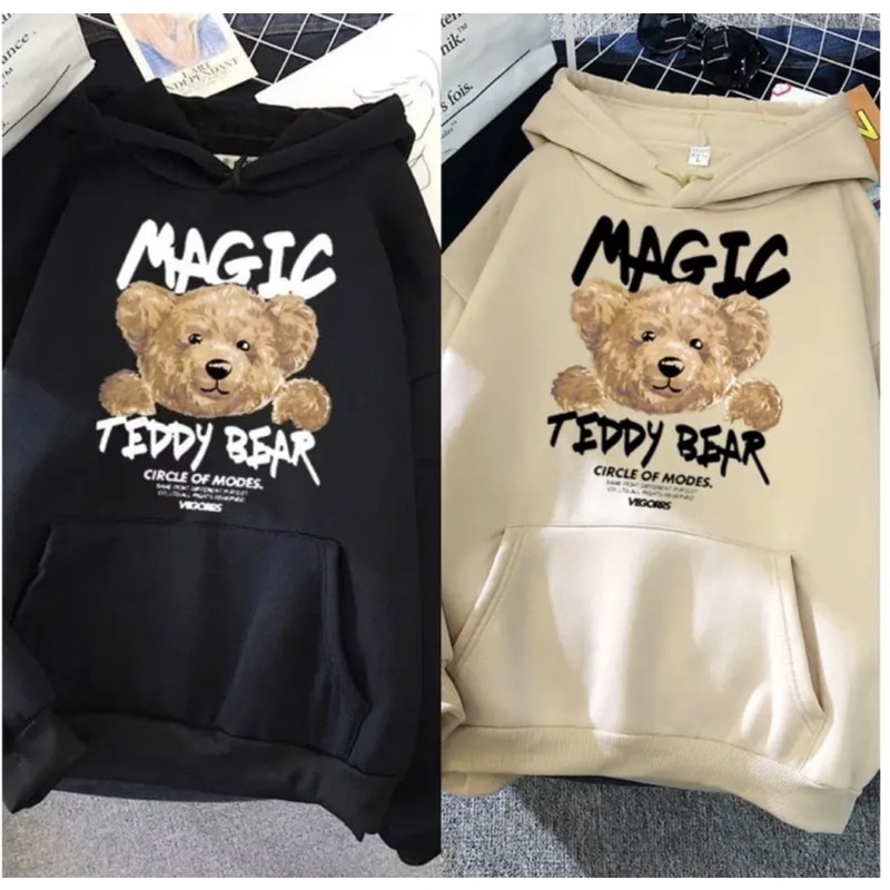 SWEATER HOODIE TEDDY BEAR BAHAN FLEECE