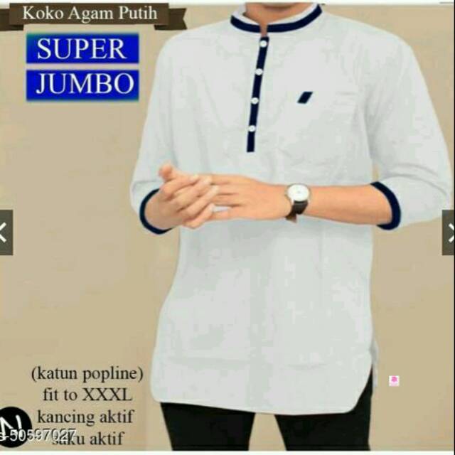 Baju koko jumbo putih
