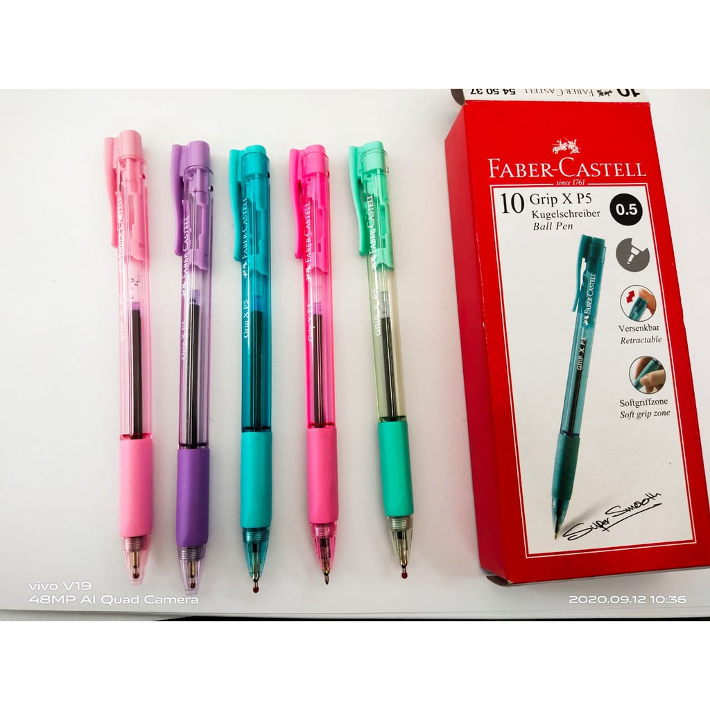 

PEN GRIP X P5 FABER CASTELL Black Ink ball pen pena pulpen