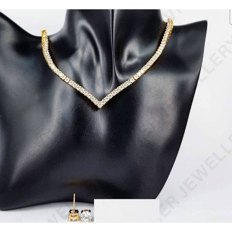 (ready) Set V mewah premium jewellery Nagita Slavina,Aurel dan ayu tingting free kotak perhiasan