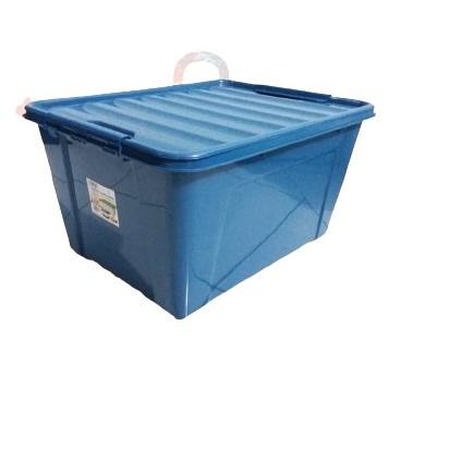 Kotak Penyimpanan Besar Roda 50L BIRU MERAH/ Kontainer Box Plastik / Container Box Murah