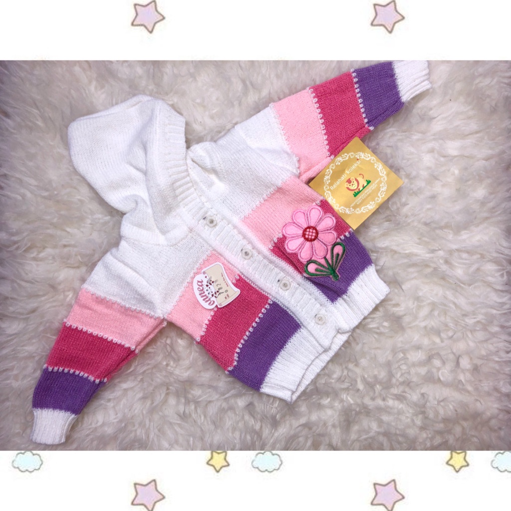 Jaket Bayi Rajut Onnea Warna Topi Laki Perempuan-7