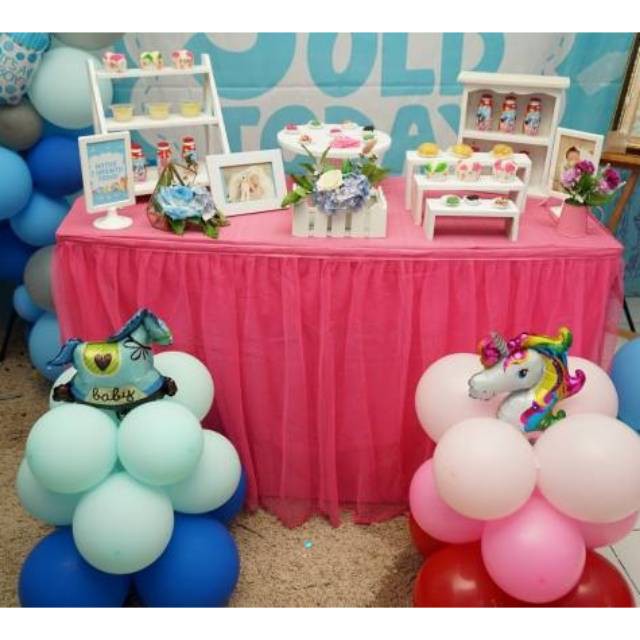 Skirting dekorasi meja lapis tile putih tinggi 75cm hordeng gorden kolong kompor