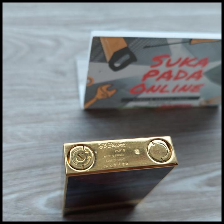 Lighter St Dupont Gold Plate Laque De Chine Original Baru Mewah