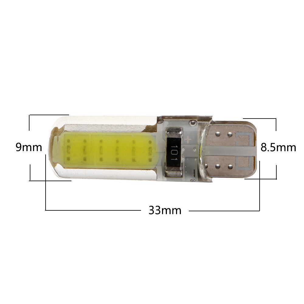 1 pc Lampu Indikator 12 LED T10 194 168 COB 12SMD W5W 12V DC untuk Membaca