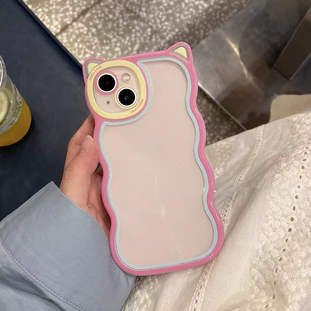 Case Transparan Desain Telinga Kucing Untuk iphone 12 13 11 Pro Max X Xs Max Xr