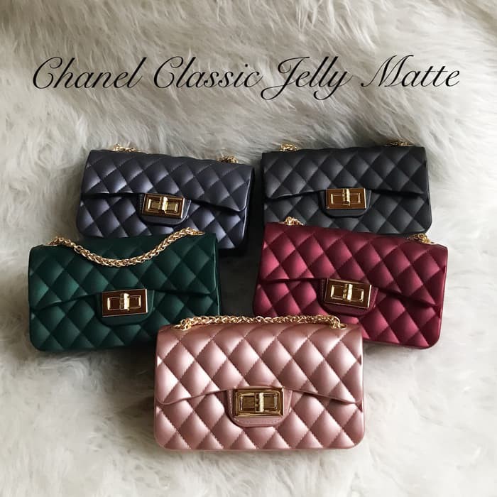 Tas Chanel Classic Mini Jelly Matte Channel Import 18Cm - Hijau