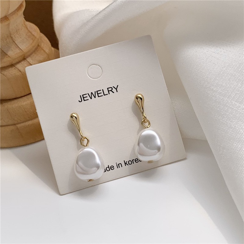 Anting Tusuk Gantung Temperament Bahan Sterling Silver 925 Hias Mutiara Gaya Koreaelegan Untuk Wanita H704