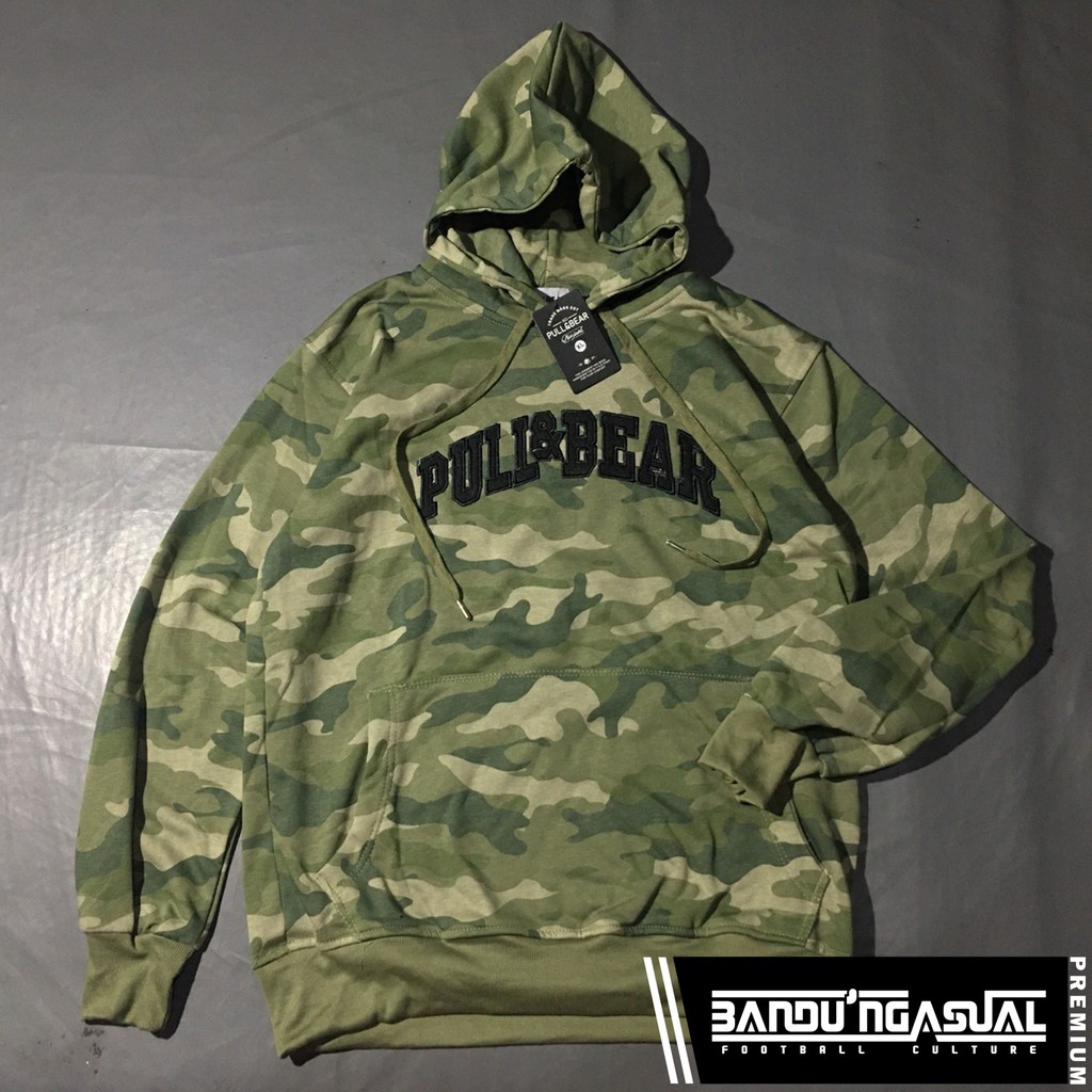 HOODIE PULL & BEAR BORDIR (ARMY)