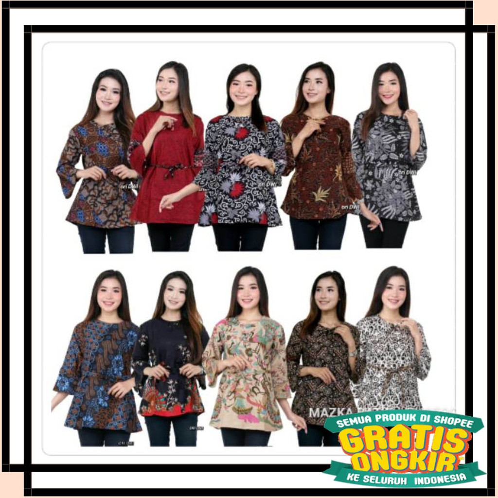 BATIK SEMARANG MURAH - TERBARU TERKINI / Atasan Batik Dolby Dolbi Dobby Doby Tenun Sutra Tulis