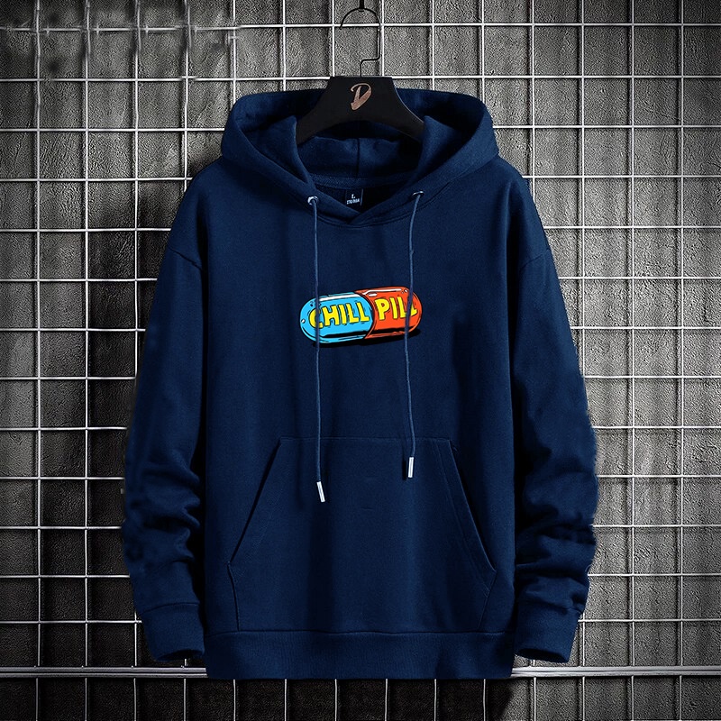 Hoodie Pria CHILL PILL Sweater Pria Flecee Simpel Terbaru