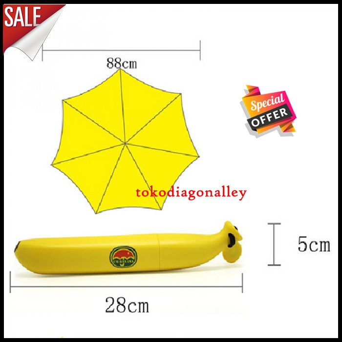 Payung Hias Lipat Pisang Banana Umbrella Unik