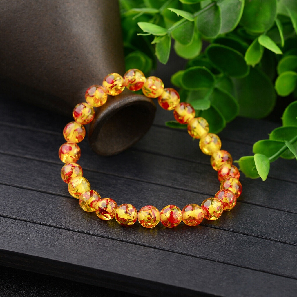 [HOT SALE]Unisex Fashion  Accessories Yellow Beeswax  Beads Bracelet  / Elegent   Imitation Ambers  Beaded Bracelet