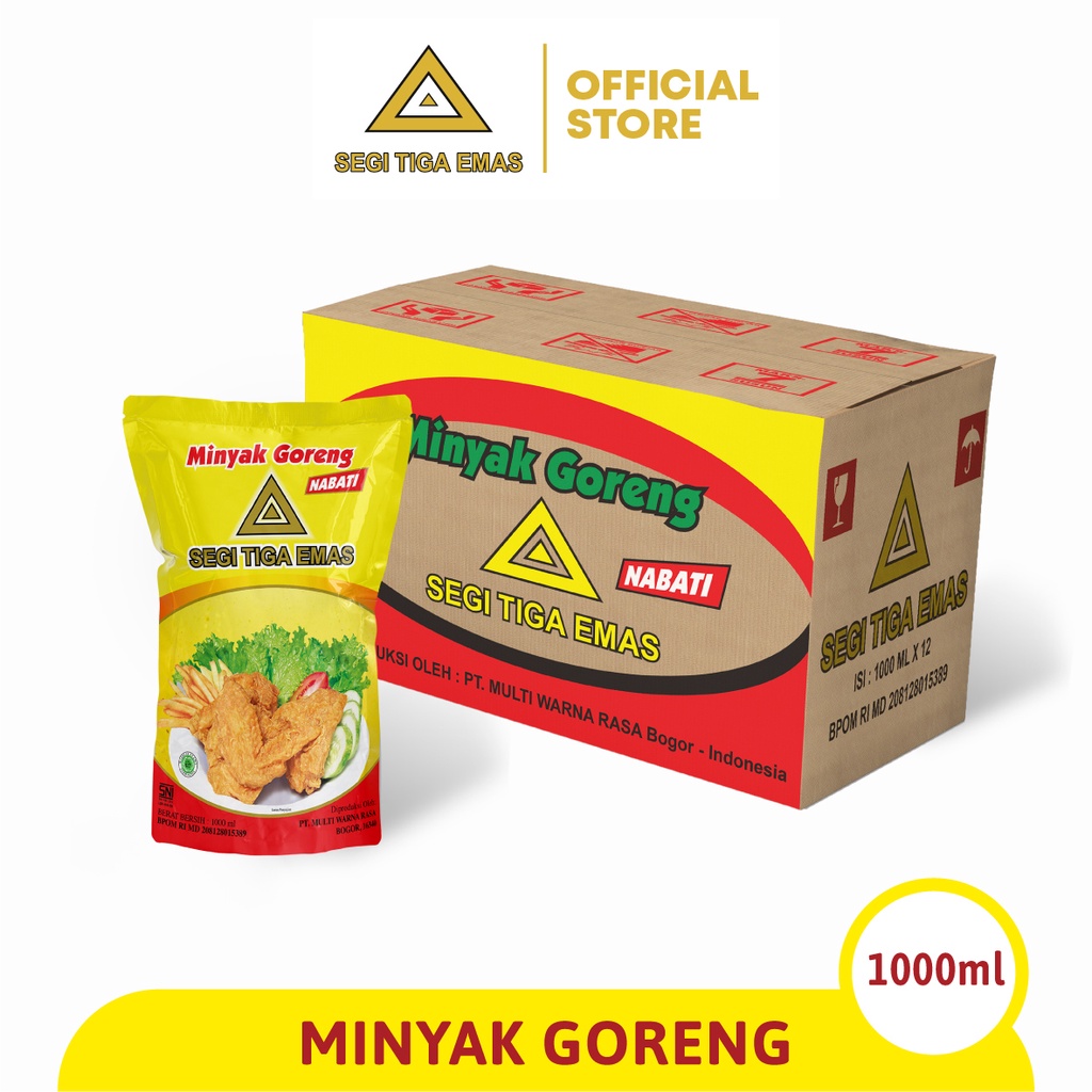 

Minyak Goreng Segi Tiga Emas 1000ml x 12pcs