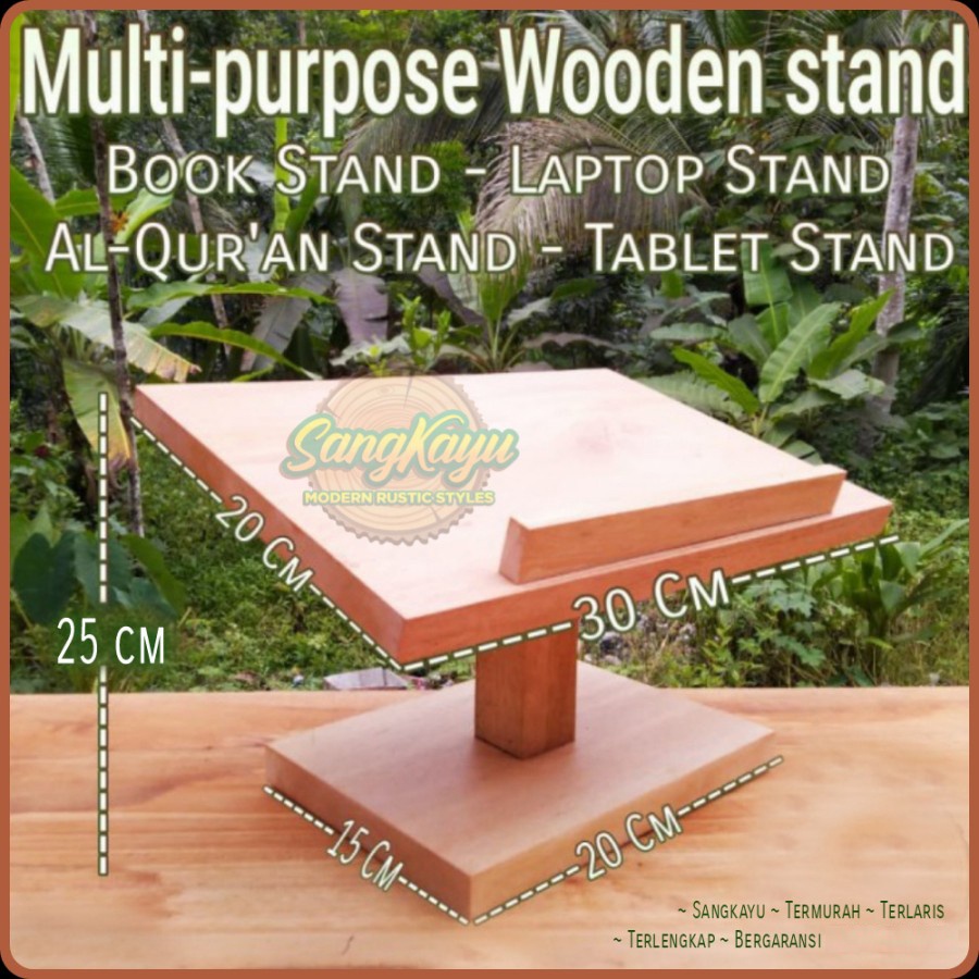 SangKayu Laptop Stand Notebook Book Stand Rakel Al-Qur'an Multipurpose Stand 25