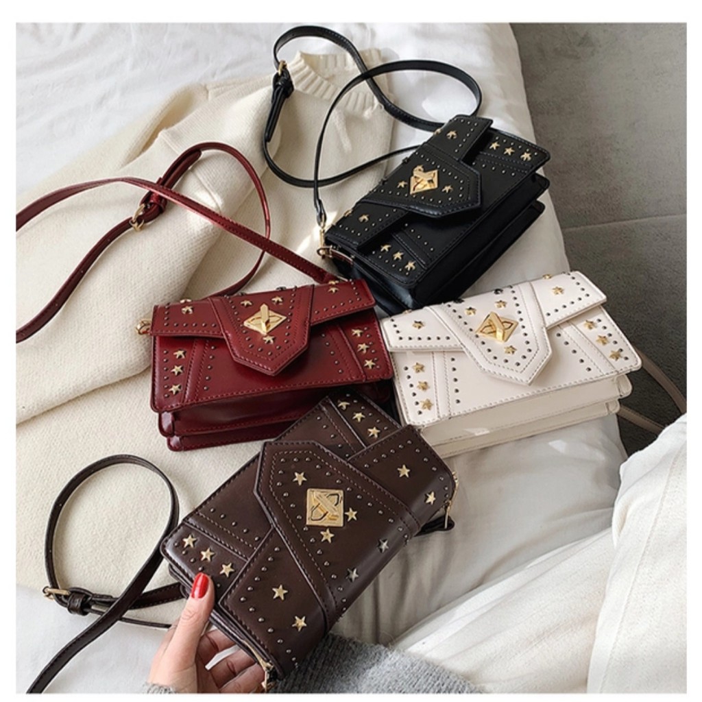 ready cod tas selempang wanita sling bag cewek kulit pu import murah terbaru