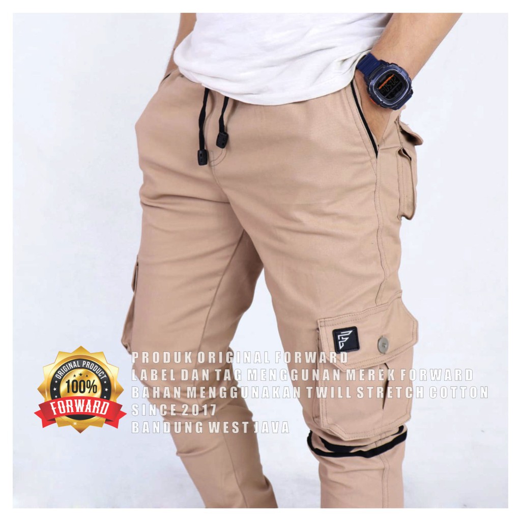 Celana Cargo Joger Jogger Pria strip Original Forward