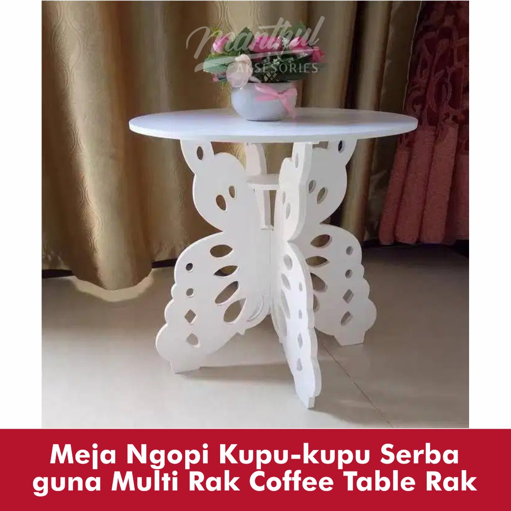 Meja Ngopi Kupu-kupu Serba guna Multi Rak Coffee Table Rak