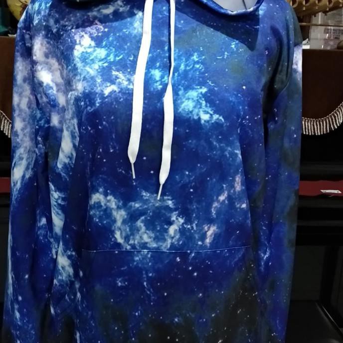 Jaket Hoodie 3D Printing Sweeter Galaxy Light Blue 3D Pria Wanita RTRAVO2 Buru Order
